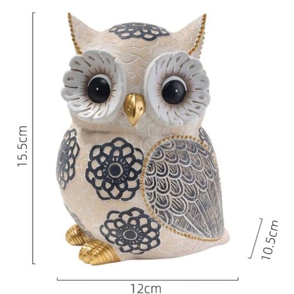 Owl Statue Resin Handicraft Ornaments, Modern Simple Animal Figurines - Picture 4 of 9